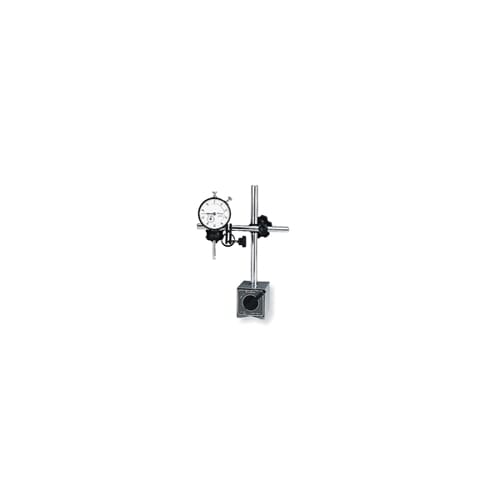 Mitutoyo 7011BN Rectangular Magnetic Stand With 6 in Adjustable Rod and Universal Clamp, 130 lb, 58 mm L x 50 mm W x 55 mm H Base, 232 mm OAL